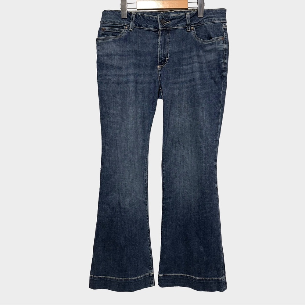 Y2K WRANGLER Flare Jeans Low Rise Western Cowgirl Dark Wash